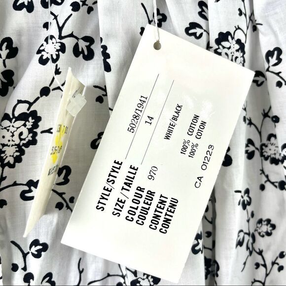 Nwt Deadstock Vintage Ports International White Floral Skirt Size 14 (L) - Picture 4 of 6